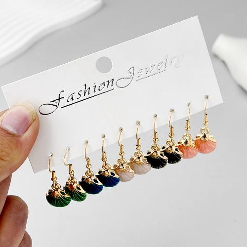 Tibetan Style Drop Earrings, plated, for woman & enamel, Sold By Set