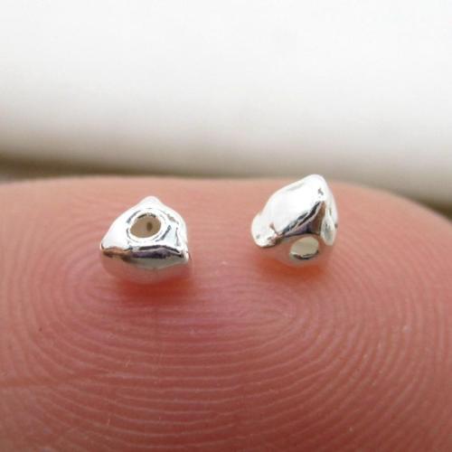 925 Sterling Silver Spacer Bead, Triangle, DIY, silver color, 3mm, Sold By PC