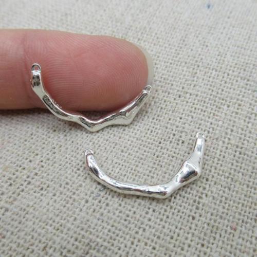 925 Sterling Silver Pendant, DIY, silver color, 21x10mm, Hole:Approx 0.6mm, Sold By PC