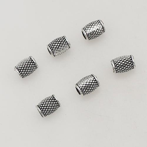 Bijoux de perles en alliage de Zinc , Plaqué de couleur d'argent, DIY, protéger l'environnement, sans nickel, plomb et cadmium, 8x6mm, Trou:Environ 3mm, Environ 100PC/sac, Vendu par sac