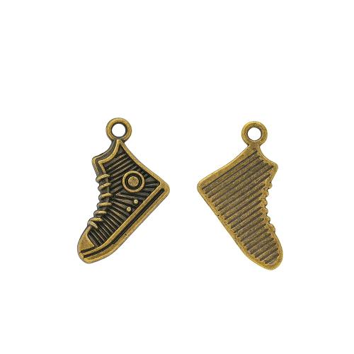 Tibetan Style Shoes Pendants, plated, DIY, more colors for choice, nickel, lead & cadmium free, 16.90x12.10mm, Approx 100PCs/Bag, Sold By Bag