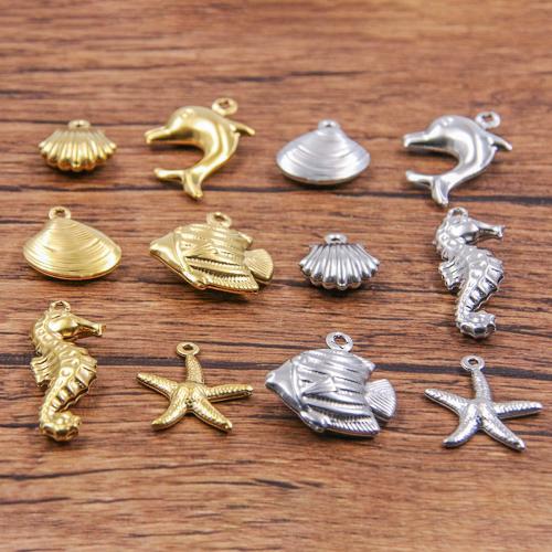 Stainless Steel Animal Pendants, 304 Stainless Steel, Vacuum Ion Plating, Different Shape for Choice & DIY, more colors for choice, Approx 100PCs/Bag, Sold By Bag