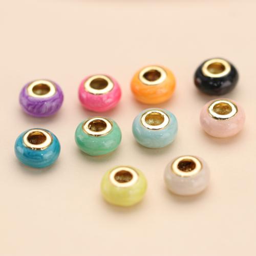 Brass Jewelry Beads, Round, gold color plated, DIY & enamel, more colors for choice, nickel, lead & cadmium free, Sold By PC