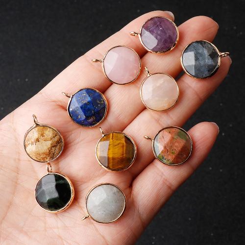 Gemstone Pendants Jewelry, Natural Stone, with Brass, DIY & different materials for choice, more colors for choice, Sold By PC