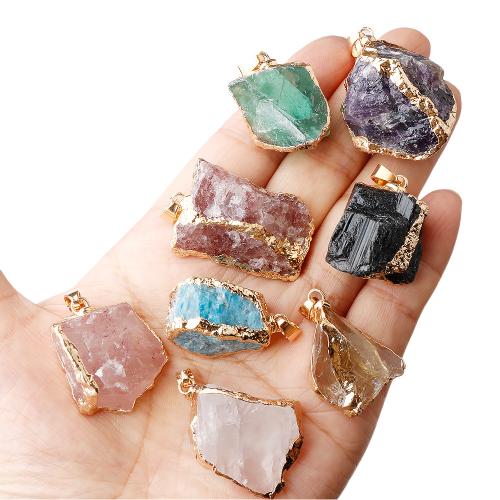 Natural Gemstone Necklace, Korean Waxed Cord, with Natural Stone, gold color plated, fashion jewelry & different materials for choice, more colors for choice, Sold By PC