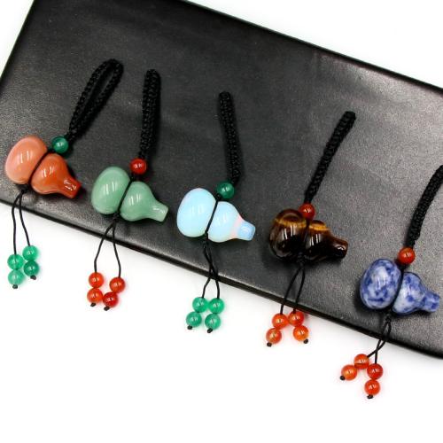 Hanging Ornaments, Nylon Cord, with Natural Stone, fashion jewelry & different materials for choice, more colors for choice, 104x28mm, Sold By PC