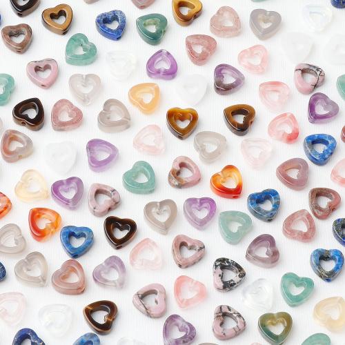 Gemstone Jewelry Beads, Natural Stone, Heart, DIY & different materials for choice, more colors for choice, 10x10mm, Sold By PC