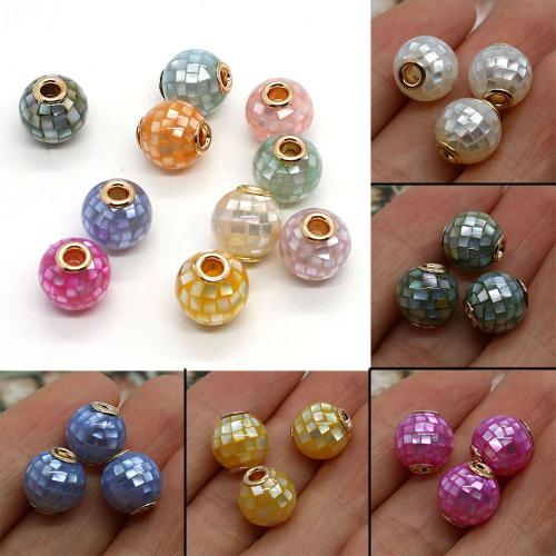 Natural Freshwater Shell Beads, Mosaic Shell, with Tibetan Style, DIY, more colors for choice, 10mm, Hole:Approx 2mm, Sold By PC