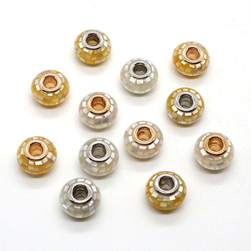 Natural Freshwater Shell Beads, Mosaic Shell, with Tibetan Style, DIY, more colors for choice, 8x12mm, Hole:Approx 3.5mm, Sold By PC