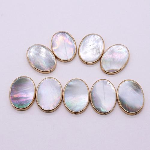 Natural Freshwater Shell Beads, with Tibetan Style, Oval, DIY, mixed colors, 18x25mm, Sold By PC