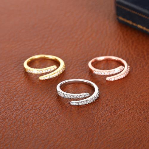 Cubic Zirconia Micro Pave Brass Ring, plated, fashion jewelry & micro pave cubic zirconia & for woman, more colors for choice, Sold By PC