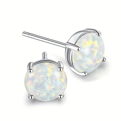 Brass Stud Earring, with Resin, plated, fashion jewelry & for woman, Sold By Pair