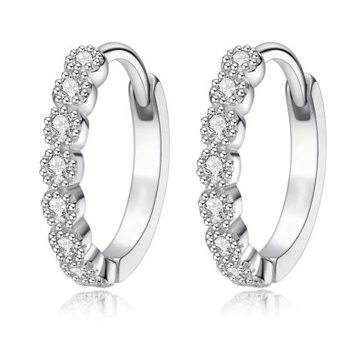 Cubic Zirconia Micro Pave Brass Earring, plated, fashion jewelry & micro pave cubic zirconia & for woman, Sold By Pair