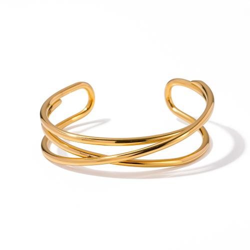 Stainless Steel Bangle, 304 Stainless Steel, 18K gold plated, fashion jewelry & for woman & hollow, Sold By PC