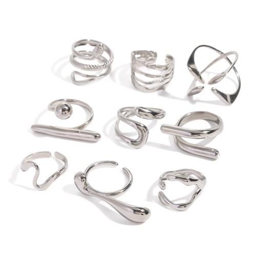 Stainless Steel Finger Ring, 304 Stainless Steel, plated, fashion jewelry & different styles for choice & for woman, original color, Sold By PC