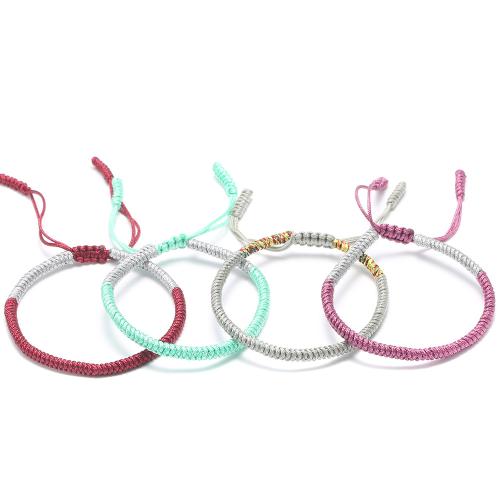 Chain Woven Bracelets, Cotton Thread, with 5cm extender chain, handmade, fashion jewelry & Unisex, more colors for choice, Length:16 mm, Sold By PC