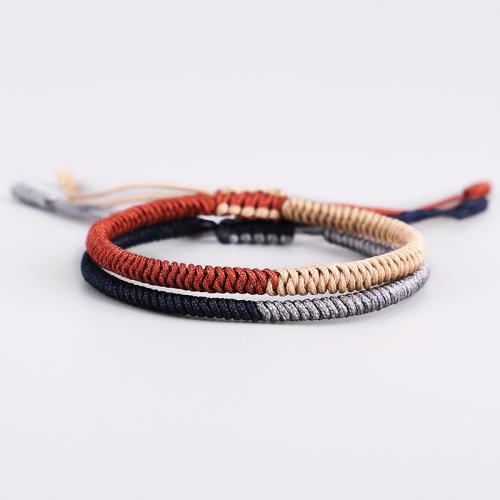 Chaîne tissée Bracelets, Fil de coton, avec 5cm chaînes de rallonge, fait à la main, bijoux de mode & unisexe, plus de couleurs à choisir, Longueur:16 cm, Vendu par PC