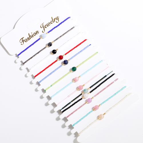 Chain Woven Bracelets, Cotton Thread, with Seedbead, handmade, fashion jewelry, more colors for choice, Sold By PC