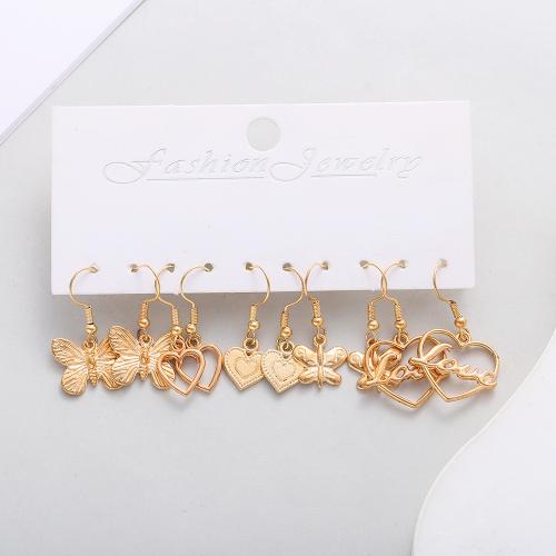 Boucles d'oreilles en alliage de zinc, Placage, pour femme, Vendu par fixé