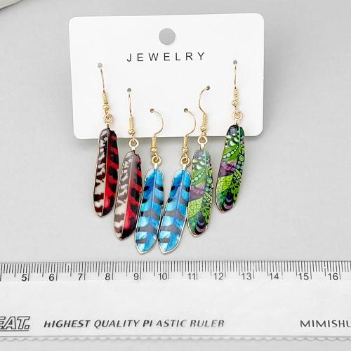 Tibetan Style Drop Earrings, plated, for woman & enamel, Sold By Set