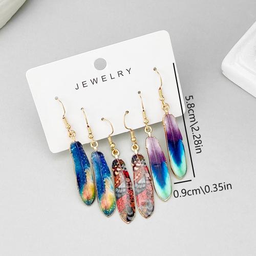 Tibetan Style Drop Earrings, plated, for woman & enamel, Sold By Set