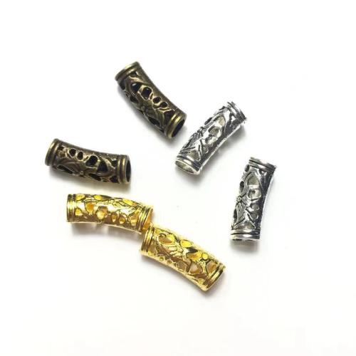 Tibetan Style Tube Beads, Leaf, plated, DIY, more colors for choice, 20x7.50mm, 100PCs/Bag, Sold By Bag