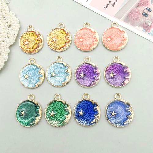 Tibetan Style Enamel Pendants, plated, DIY, more colors for choice, 21x25mm, 100PCs/Bag, Sold By Bag