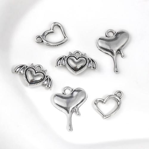 Tibetan Style Heart Pendants, plated, DIY & different styles for choice, more colors for choice, 100PCs/Bag, Sold By Bag