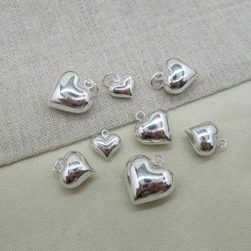 925 Sterling Silver Pendant, Heart, DIY & different size for choice & different styles for choice, silver color, Sold By PC