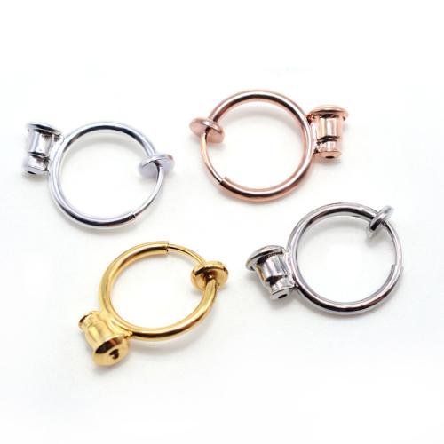 Stainless Steel Clip On Earring Finding, 304 Stainless Steel, plated, DIY, more colors for choice, 13x1.50mm, Inner Diameter:Approx 10mm, 100PCs/Bag, Sold By Bag