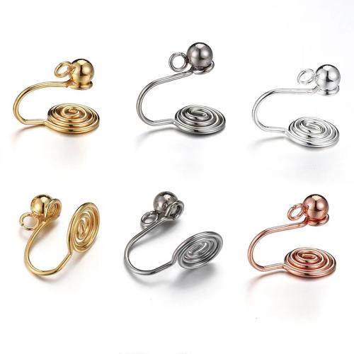 Stainless Steel Clip On Earring Finding, 304 Stainless Steel, plated, DIY, more colors for choice, 14.50x8.50mm, 100PCs/Bag, Sold By Bag