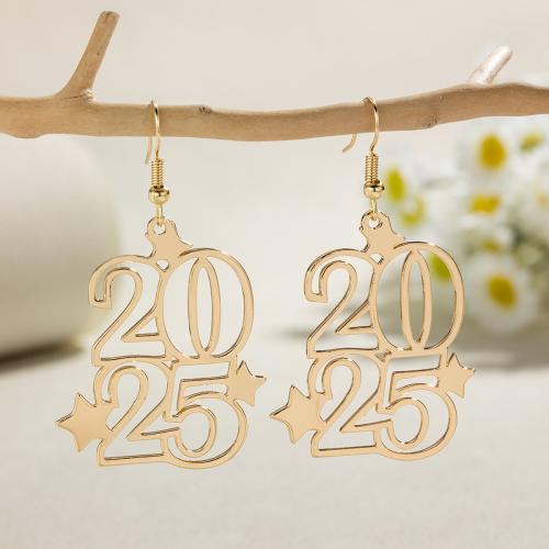 Tibetan Style Drop Earrings, Number, plated, fashion jewelry & for woman & hollow, more colors for choice, nickel, lead & cadmium free, 57mm, Sold By Pair