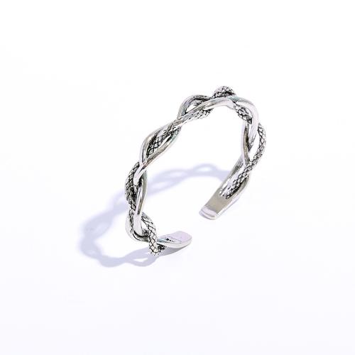 Brazalete de Aleación de Zinc, chapado en color de plata, Ajustable & Joyería & para mujer, libre de níquel, plomo & cadmio, diámetro interior:aproximado 65mm, Vendido por UD