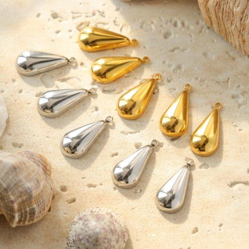 Stainless Steel Pendants, 304 Stainless Steel, Teardrop, Vacuum Ion Plating, DIY, more colors for choice, 11x24mm, 10PCs/Bag, Sold By Bag