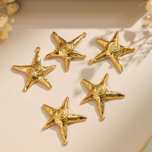 Stainless Steel Pendants, 304 Stainless Steel, Starfish, plated, DIY, more colors for choice, 10PCs/Bag, Sold By Bag