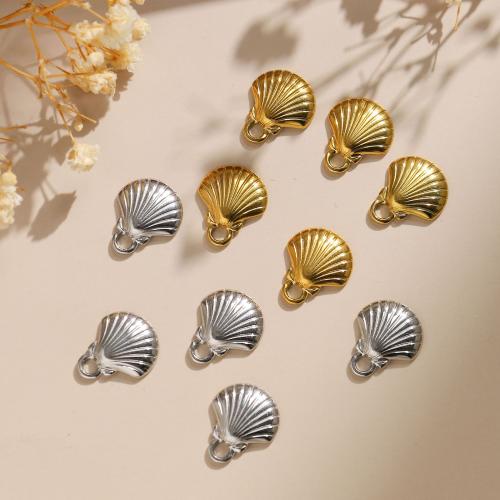 Stainless Steel Pendants, 304 Stainless Steel, Shell, plated, DIY, more colors for choice, 10PCs/Bag, Sold By Bag