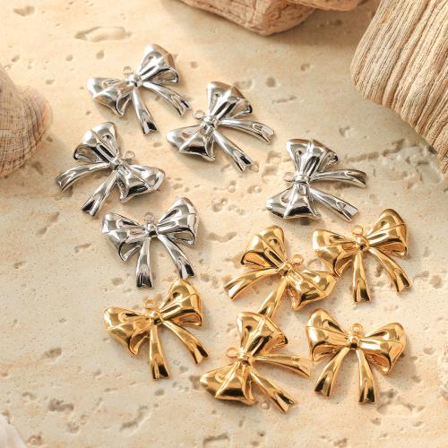 Stainless Steel Pendants, 304 Stainless Steel, Bowknot, plated, DIY, more colors for choice, 10PCs/Bag, Sold By Bag