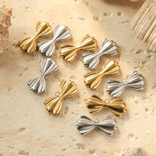 Stainless Steel Pendants, 304 Stainless Steel, Bowknot, plated, DIY, more colors for choice, 10PCs/Bag, Sold By Bag