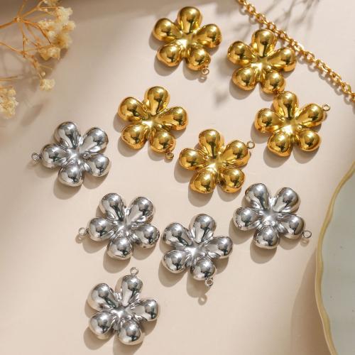 Stainless Steel Flower Pendant, 304 Stainless Steel, plated, DIY, more colors for choice, 10PCs/Bag, Sold By Bag