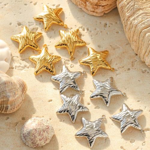 Stainless Steel Pendants, 304 Stainless Steel, Star, plated, DIY, more colors for choice, 10PCs/Bag, Sold By Bag