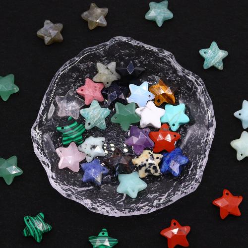 Gemstone Pendants Jewelry, Natural Stone, Star, gold color plated, DIY & different materials for choice, more colors for choice, nickel, lead & cadmium free, 14x14mm, Sold By PC