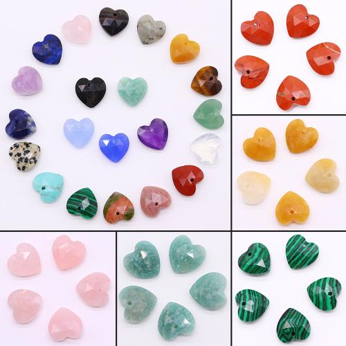 Gemstone Pendants Jewelry, Natural Stone, Heart, DIY & different materials for choice, more colors for choice, nickel, lead & cadmium free, 13x13mm, Sold By PC