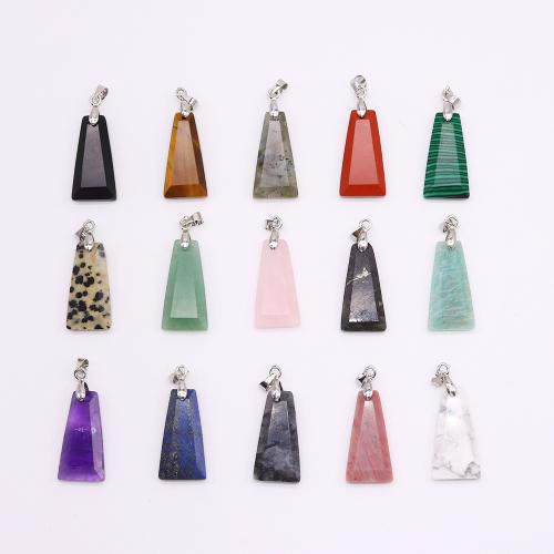 Gemstone Pendants Jewelry, Natural Stone, DIY & different materials for choice, more colors for choice, 13x26mm, Sold By PC