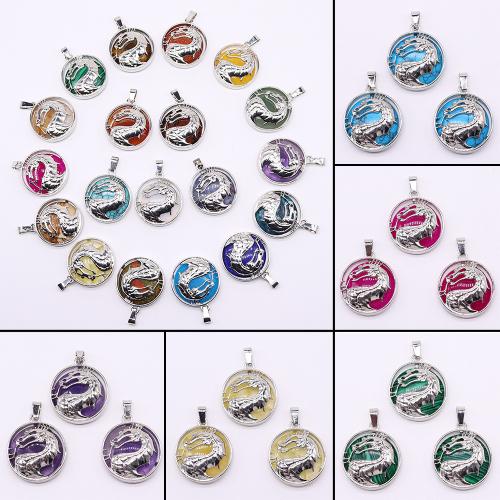 Gemstone Pendants Jewelry, Tibetan Style, with Natural Stone, silver color plated, DIY & different materials for choice, more colors for choice, nickel, lead & cadmium free, 28x32mm, Sold By PC