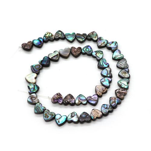 Abalone Shell Beads, Heart, DIY, mixed colors, 10mm, Sold Per Approx 38 cm Strand