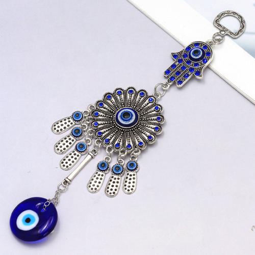 Tibetan Style Key Clasp, with Glass, silver color plated, fashion jewelry & with rhinestone, silver color, nickel, lead & cadmium free, Sold By PC