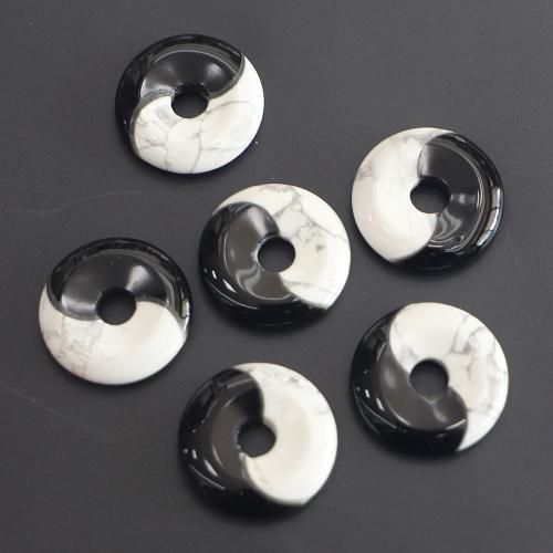 Gemstone Jewelry Beads, Natural Stone, DIY, white and black, 26x5mm, Hole:Approx 8.5mm, Sold By PC