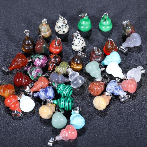 Gemstone Pendants Jewelry, Natural Stone, Calabash, DIY & different materials for choice, more colors for choice, 13x20mm, Sold By PC