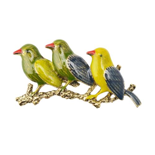 Zinklegierung Broschen, Vogel, Modeschmuck & für Frau & Emaille, 63x32mm, verkauft von PC