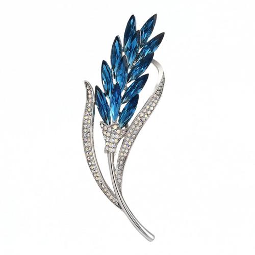 Tibetan Style Brooches, with Crystal, Wheat, fashion jewelry & for woman, 72x28mm, Sold By PC